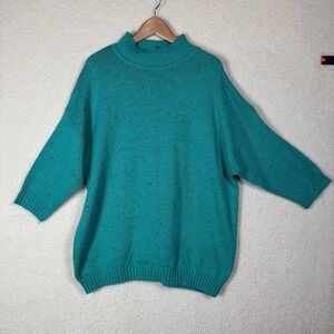 VTG Venezia‎ Womens Sweater Oversized Knit Marled Confetti Colorful 90s 90210